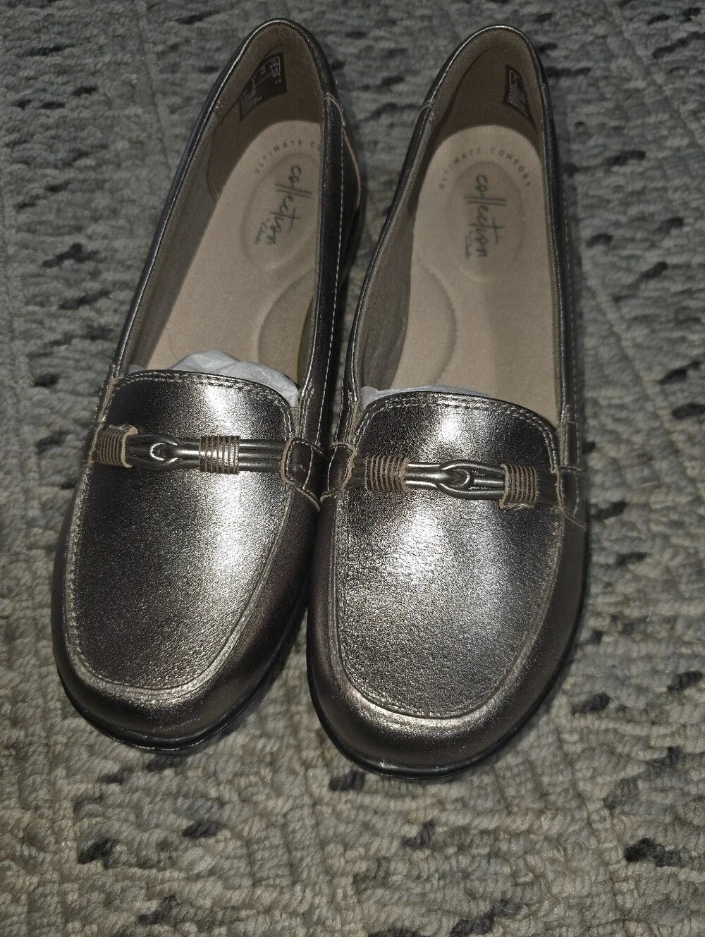 NWOT Clarks Collection Ashland Ballet Loafers | Metallic Rose Gold Leather | - Picture 2 of 10